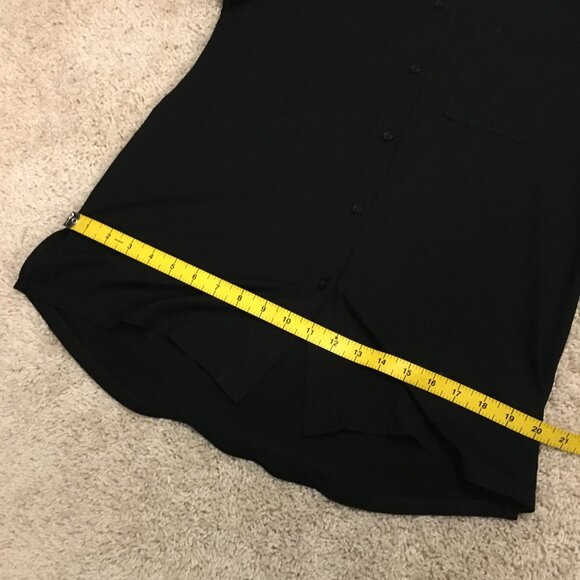 Black Simple Witch Button Up Short Sleeve Top - Picture 10 of 14